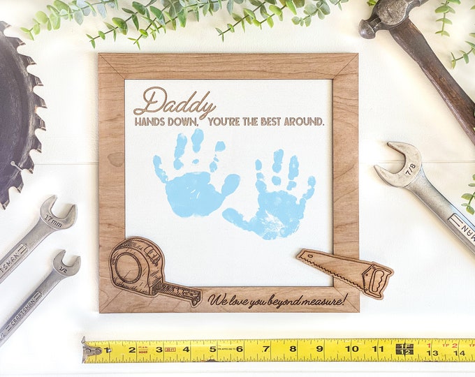Father's Day Handprint Sign | Father's Day Gift Kit | Father's Day Card | Hands Down Father's Day Sign | Father's Day Gift for Grandpa