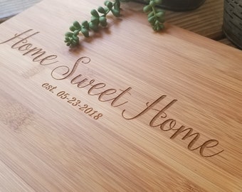 CLOSING GIFT IDEA | Home Sweet Home Gift | Personalized Cutting Board | Realtor Client Gift | House Warming Gift | Closing Gift | First Home