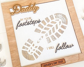 Father's Day Gift | READY TO SHIP | Father's Day Gift From Baby | First Father's Day Gift | Foot Print Sign | Baby Foot Print Gift | Daddy