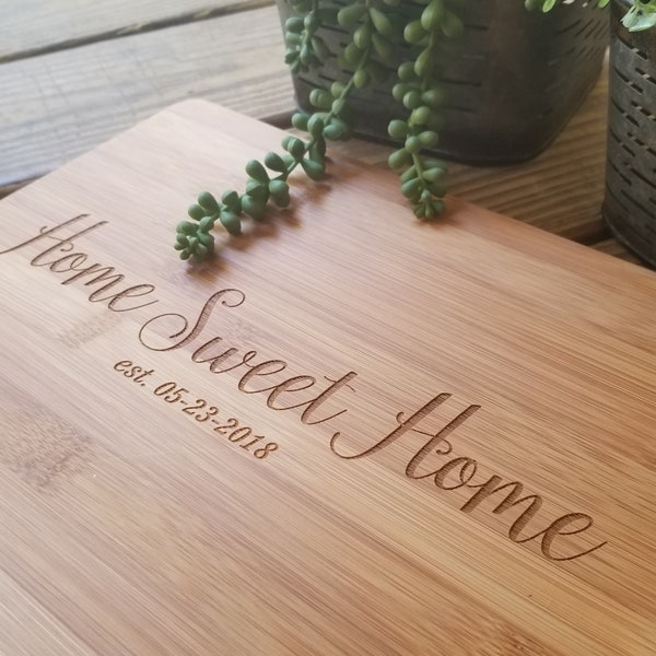 CLOSING GIFT IDEA | Home Sweet Home Gift | Personalized Cutting Board | Realtor Client Gift | House Warming Gift | Closing Gift | First Home