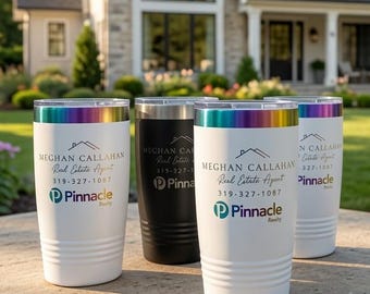 Custom Realtor Gift - 20oz Tumbler - Personalized Closing Gift for Home Buyers - Real Estate Branded Insulated Tumbler - Closing Gift