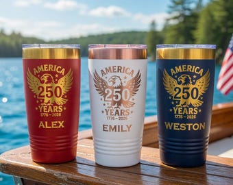 America 250 Tumbler | Patriotic Cup | 1776-2026 USA 250th | July 4th | Patriotic Decor | 250th Anniversary | Fourth of July Decor | Gift