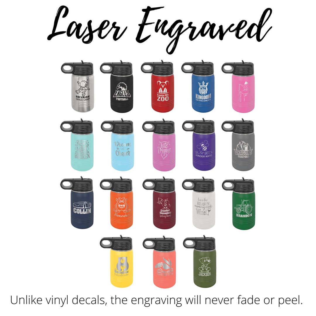 Personalized Kids Water Bottle: Laser Engraved Insulated Tumbler With ...