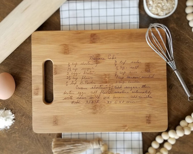 Recipe Cutting Board | Grandma's Handwritten Recipe | Personalized Cutting Board | Grandma Gift | Gift for Mom | Christmas Gift | Engraved