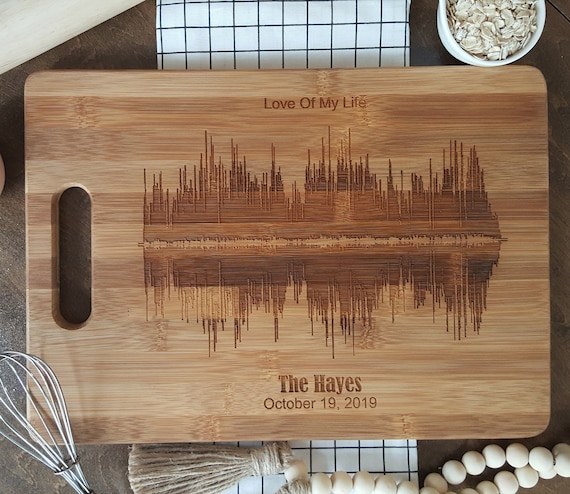Personalisiertes Schallwellen-Bambus-Schneidebrett: Musik-Liebhaber-Geschenk  - Etsy.de