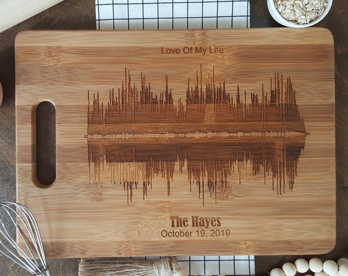 Sound Wave Cutting Board | Perfect Gift for Music Lover | Wedding Gift | Music Gift | Sound Wave Sign | Personalized | Love of my Life