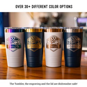 Custom Laser Engraved 20oz Tumbler: Corporate Logo Gift, Insulated Coffee Cup, Branded Drinkware