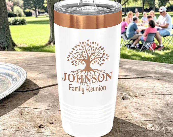 Personalized 20oz Engraved Tumbler: Family Reunion Gift, Family Name Gift, Reunion Favor, Family Picnic, Family Reunion Favors