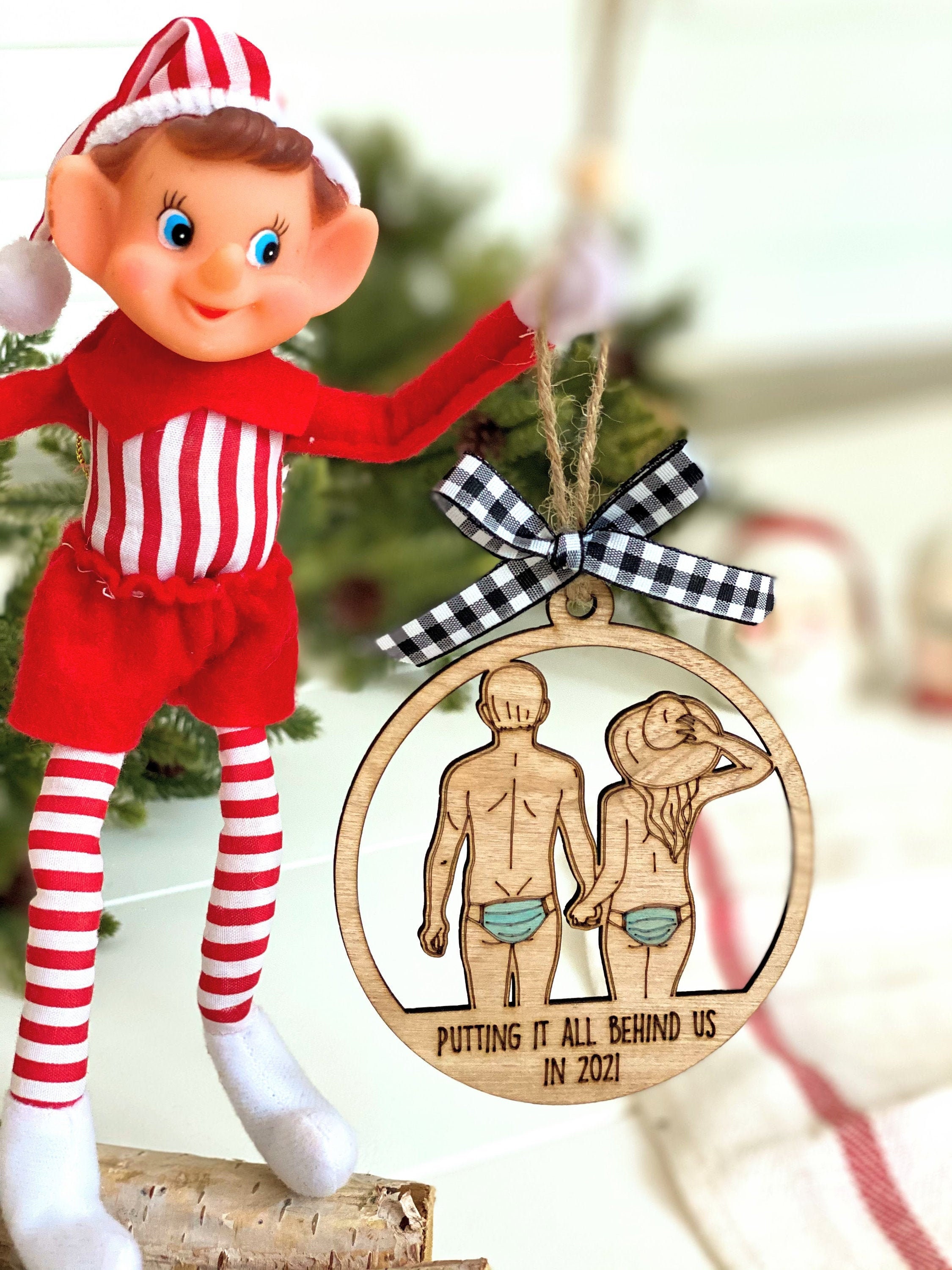 Funny Christmas Ornament, Putting it all Behind Us, Covid Ornament