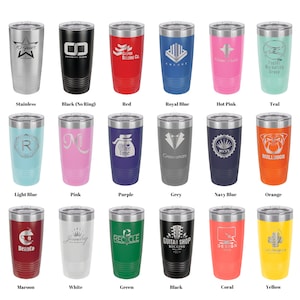 Personalized 20oz Tumbler, ADD YOUR LOGO, Powder Coated, Laser Engraved Cup, Corporate Gift, Branded, Wholesale Tumblers, Bulk Tumblers image 4