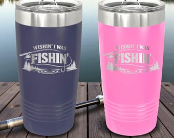 Personalized Fishing Tumbler: 20oz Tumbler- Add Your Name - Fishing Gift for Husband - Gift for Him - Retirement Gift
