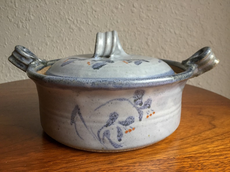 Stunning Vintage Studio Pottery Signed Covered DishPot Casserole Dish