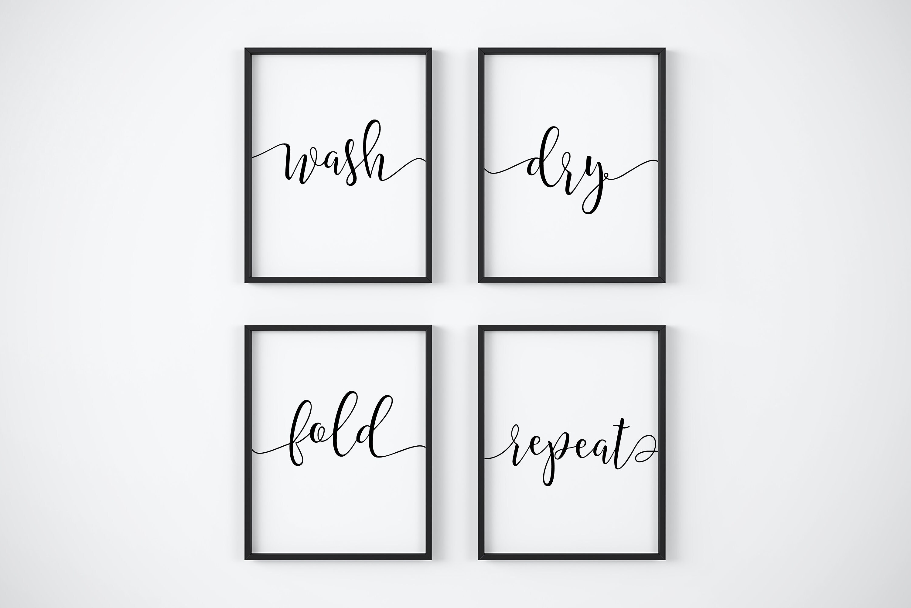Wäsche-Zeichen Waschen Trocknen Falten wiederholen Wäscherei | Etsy