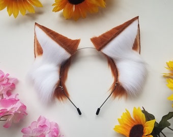 BYO Realistic Furry Fox Cosplay Ears / Faux Fur Dress up Animal Kitten Costume Ears / Therian Wolf Ears / Cute Anime Fox Girl Accessory