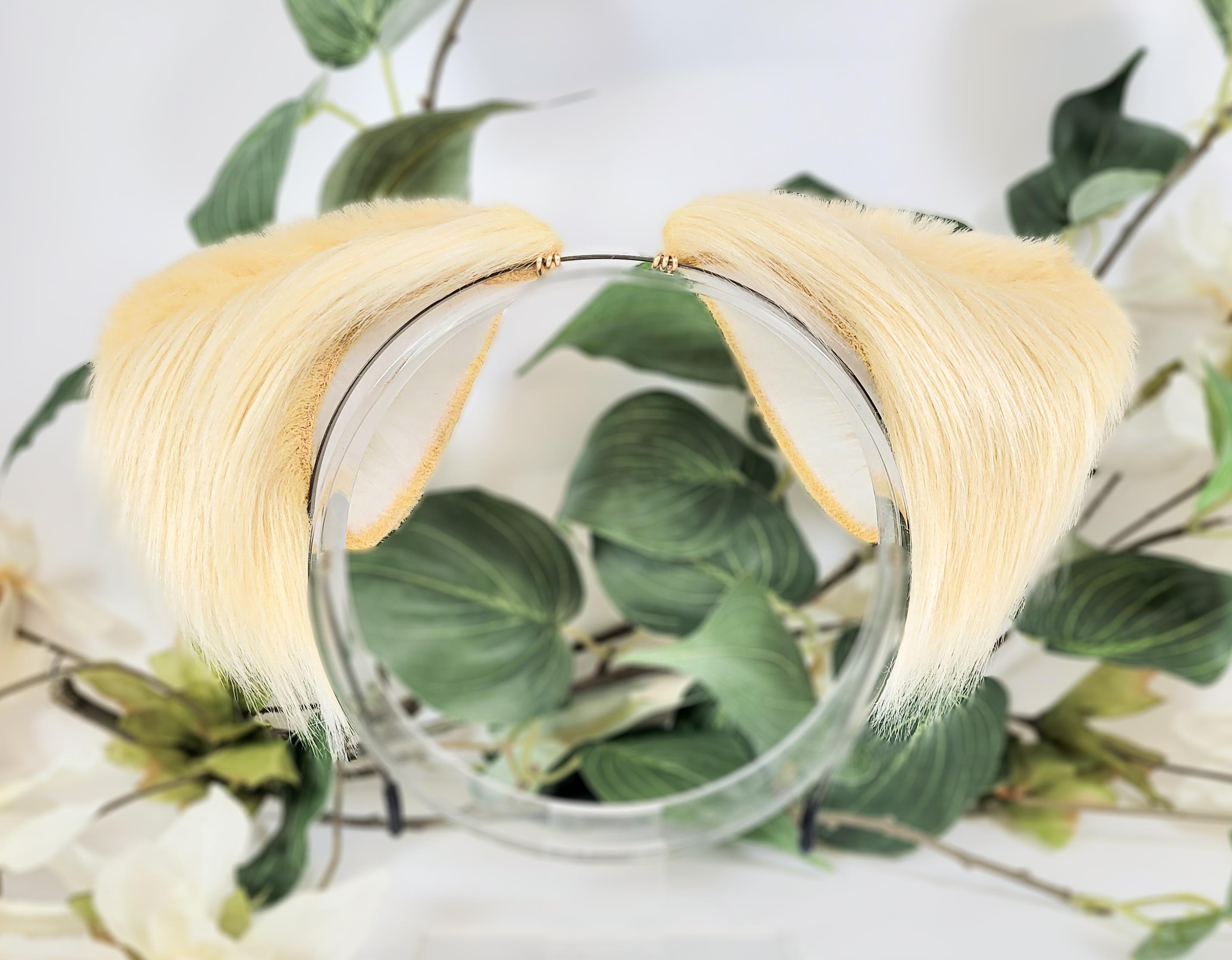 Beige Puppy Ears - Realistic, Posable, Wired Headband Accessory for ...