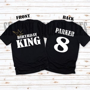 Birthday Boy Shirt, ADULT sizes available, Personalized Birthday King Shirt, Choose Text Color,  Custom Birthday Shirt, Birthday Party Shirt