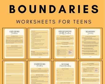 Hojas de trabajo para establecer límites saludables: paquete PDF imprimible para adolescentes