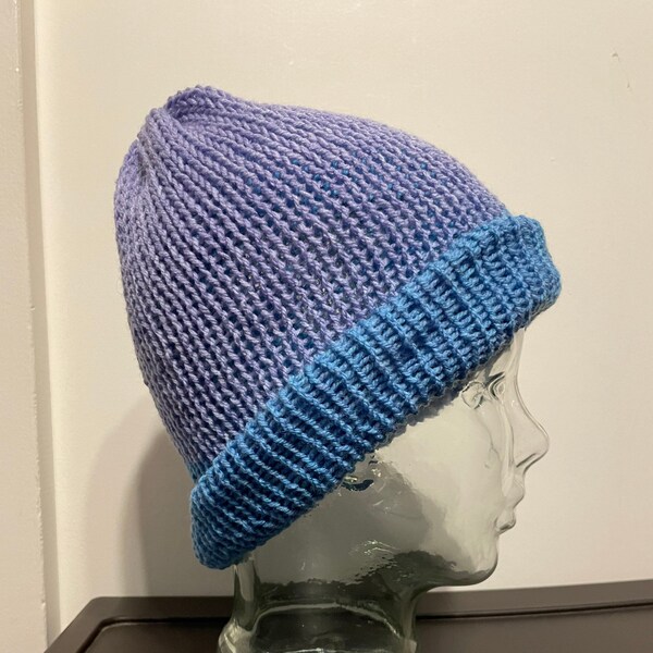 Light Blue/Light Purple Ombre Beanie