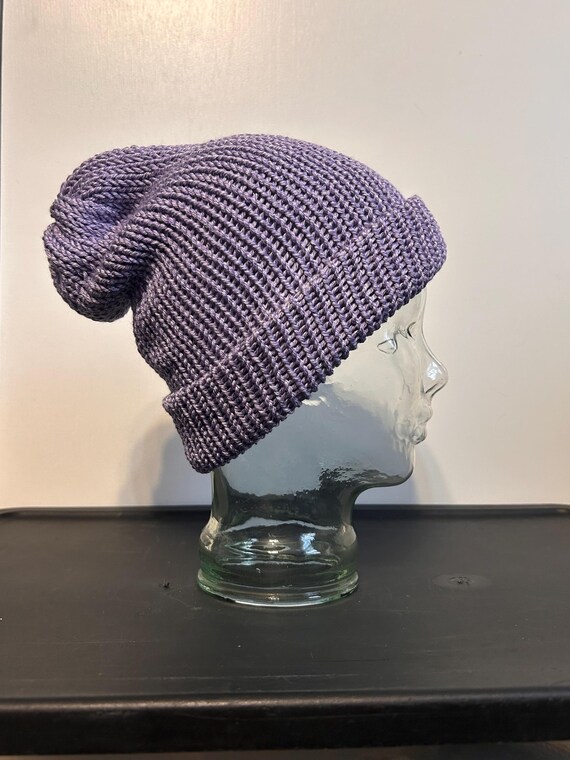 Heathered Purple Bamboo Double Walled Beanie - Etsy display picture 3