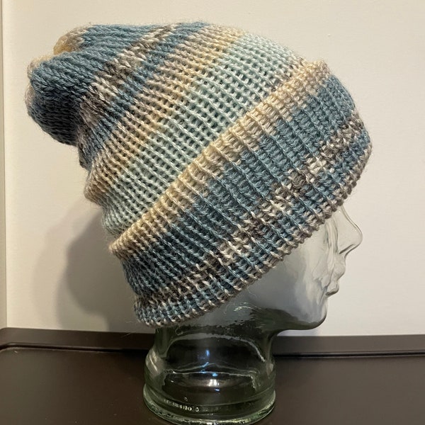 Fair Isle Toboggan Hat Light Blue main image 1