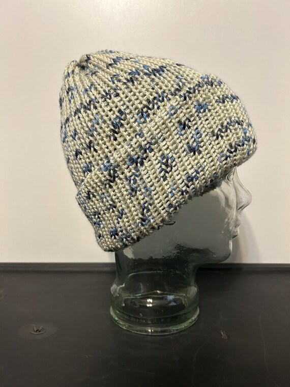 Blue Speckles Double Walled Knit Beanie - Etsy display picture 2