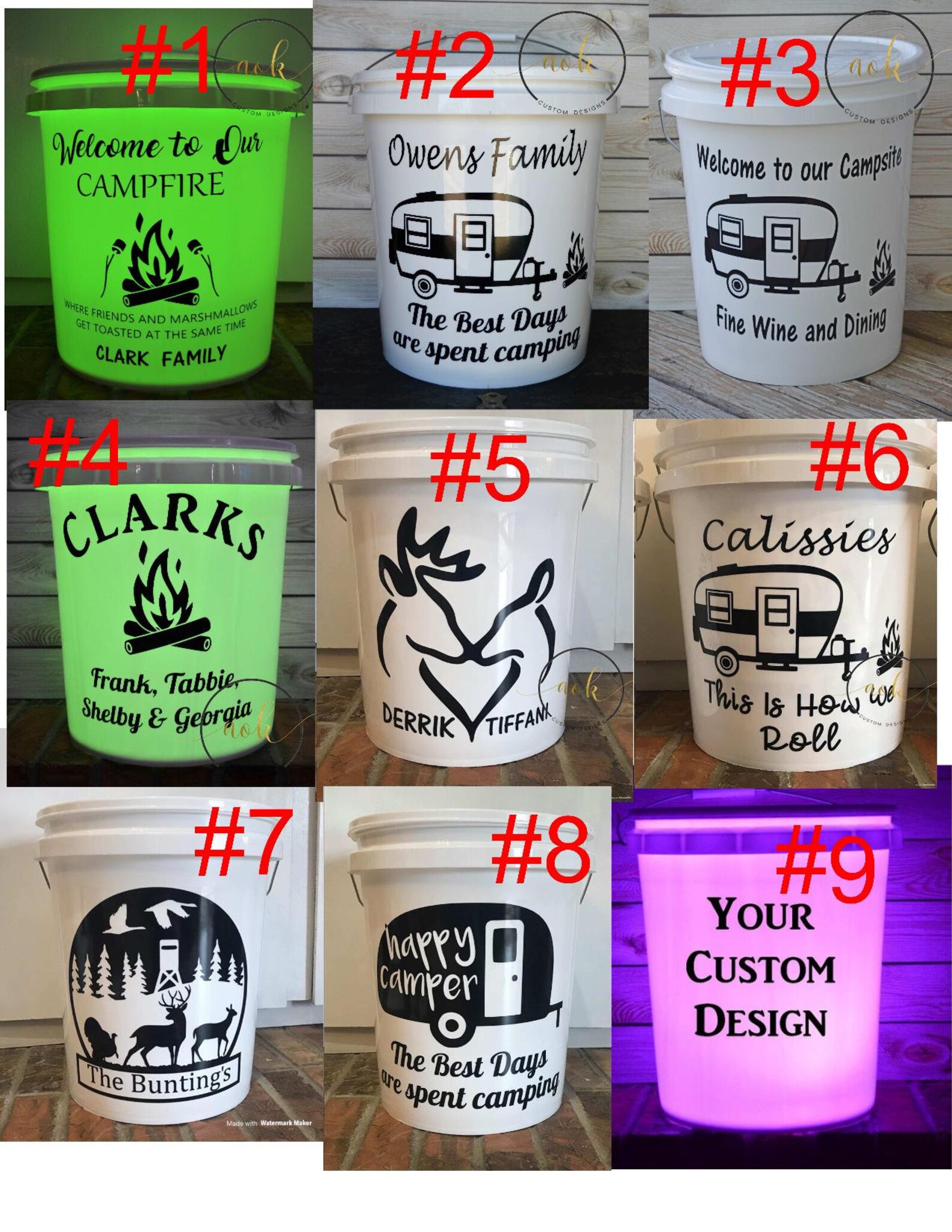 Light up Bucket LED Bucket Personalized LED Bucket Camping Etsy