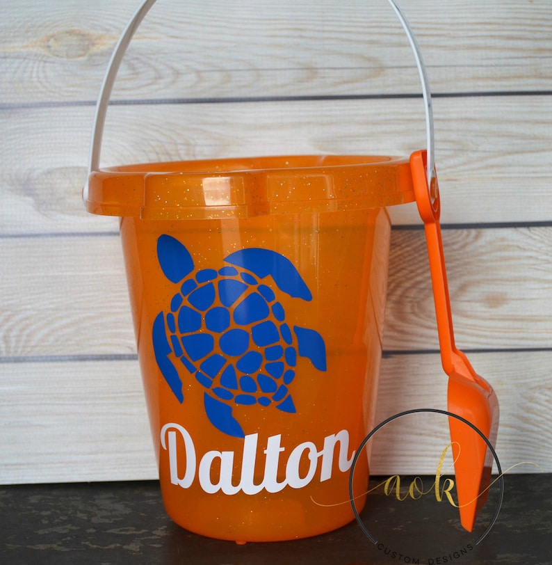 Kids Birthday Personalized Beach Bucket Beach Bucket Party Favor Mermaid Beach Toy Party Favor Sand Pail Gift for Girl Gift for Boy