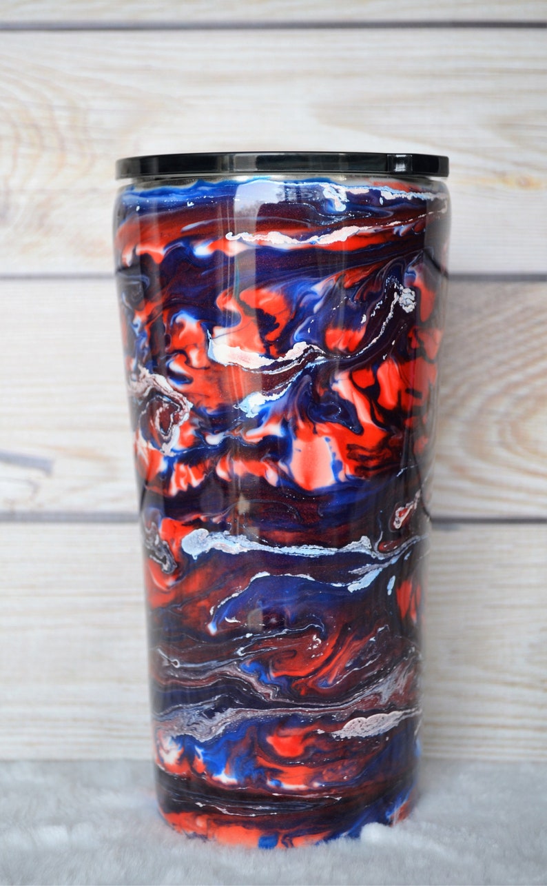 Personalized Tumbler Paint Swirl Tumbler Sports Tumbler Etsy