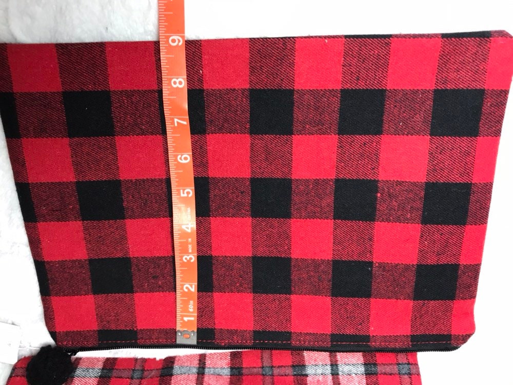 Buffalo Plaid Cosmetic Bag Zipper Pouch Personalized | Etsy