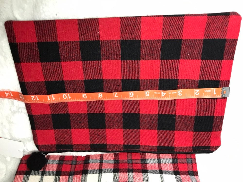 Buffalo Plaid Cosmetic Bag Zipper Pouch Personalized | Etsy