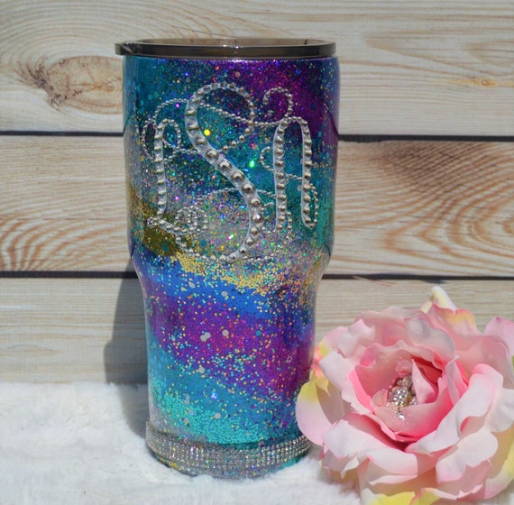 Glitter Tumbler Epoxy Tumbler Galaxy Personalized Cup Etsy