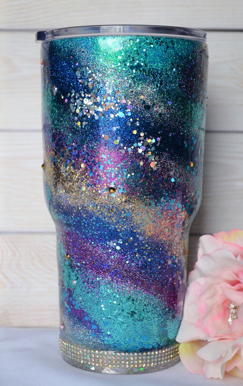 Glitter Tumbler Epoxy Tumbler Galaxy Personalized Cup Etsy