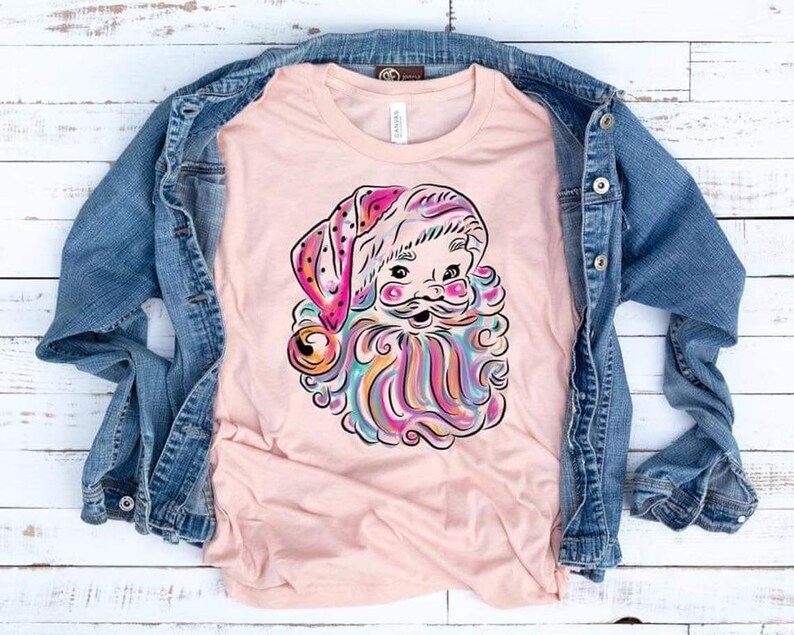 watercolor santa shirt