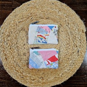 Monedero acolchado, monedero acolchado, minibolso con cremallera, minicartera con cremallera, cartera acolchada hecha a mano, minitarjetero, cartera hecha a mano