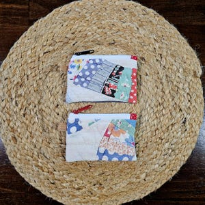 Monedero acolchado, monedero acolchado, minibolso con cremallera, minicartera con cremallera, cartera acolchada hecha a mano, minitarjetero, cartera hecha a mano