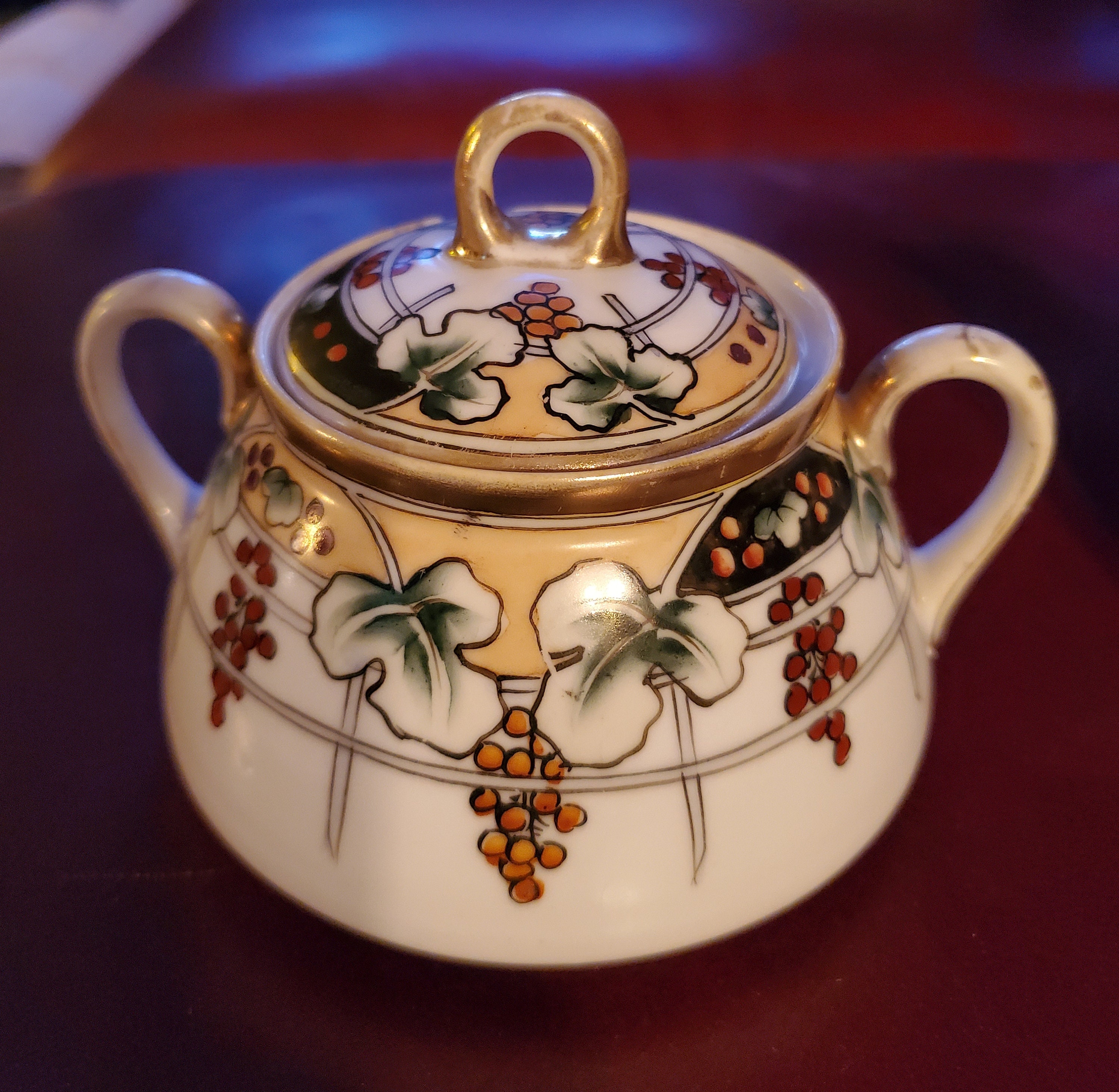 Hand Painted Nippon Creamer and Sugar With Trellis and - Etsy UK