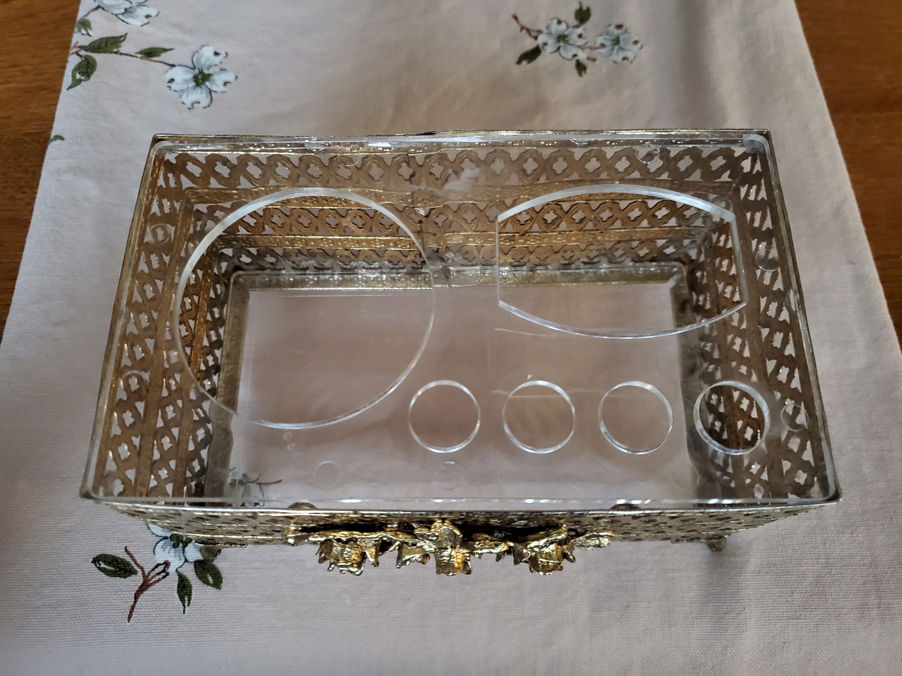 Vintage Gold Tone Filigree Toothbrush Holder 582 Etsy