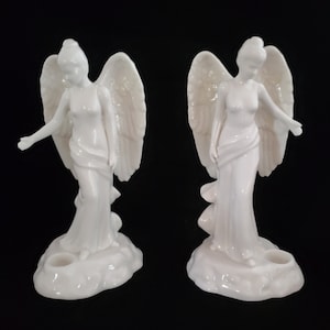 Pair of House of Lloyd Angel Candlestick Holders, 2001, &quot;Christmas Around the World&quot;