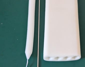 10 Inch (10") Obelisk Hexagon Taper Candle Silicone Mould, Beeswax Soy Wax Candle Crayons - 4 Cavities