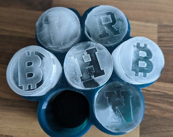 Personalised Cocktail Ice Cube Silicone Mould, Custom MONOGRAM Initial/Logo/Text