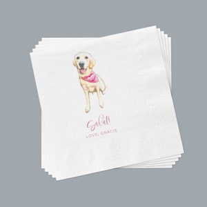 Full Color Personalized Pet Wedding Cocktail Napkins, Custom Wedding Napkins, Dog Cocktail Napkins Wedding, Couple Monogram Wedding image 6