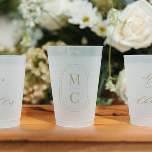 Customized Frosted Shatterproof Flex Cups, Personalized Wedding Favor Cups, Wedding Favors