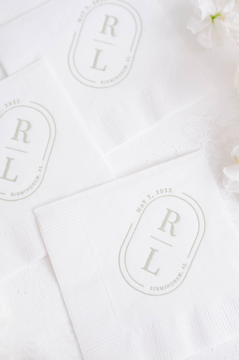 Personalized Wedding Cocktail Napkins Custom Wedding Napkins Etsy