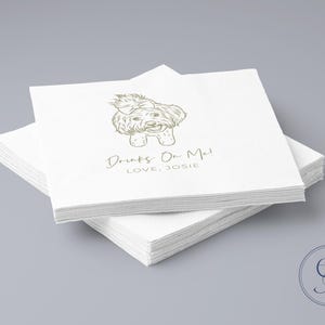 Servilletas de cóctel personalizadas para mascotas para bodas / Retrato personalizado de perro o gato / 5x5 pulgadas, 3 capas imagen 7