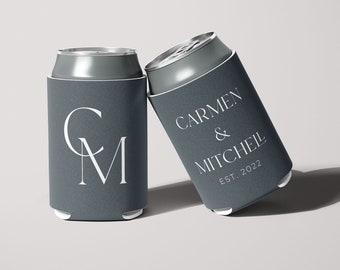 Custom Wedding Can Coolers, Personalized Wedding Can Coolers