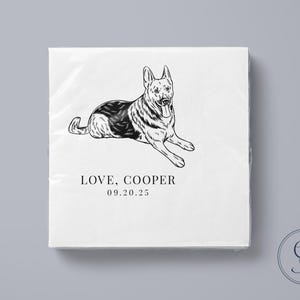 Servilletas de cóctel personalizadas para mascotas para bodas / Retrato personalizado de perro o gato / 5x5 pulgadas, 3 capas imagen 3