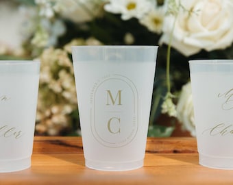 Custom Frosted Flex Cups, Personalized Wedding Favors