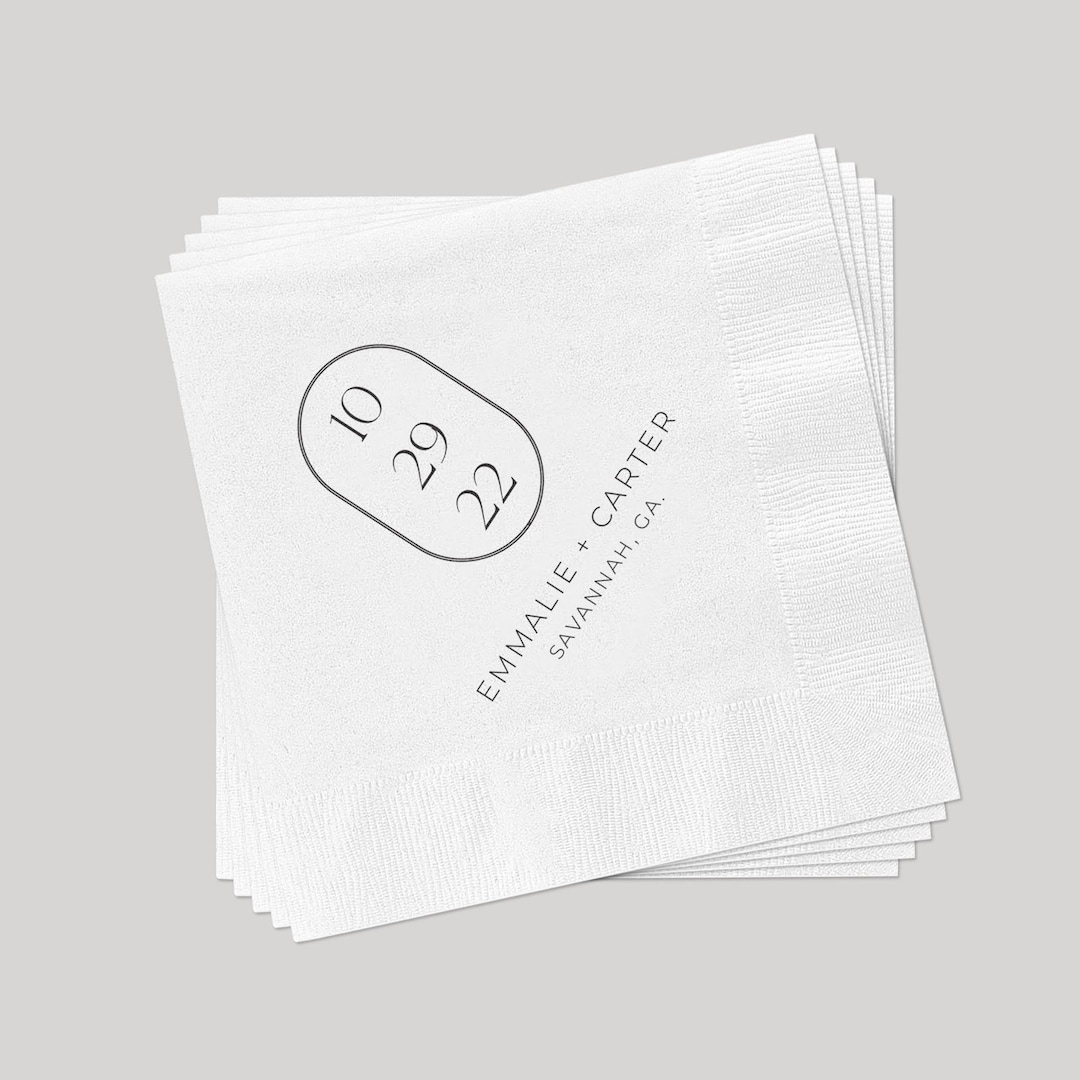 Personalized Wedding Cocktail Napkins, Custom Wedding Napkins, Wedding