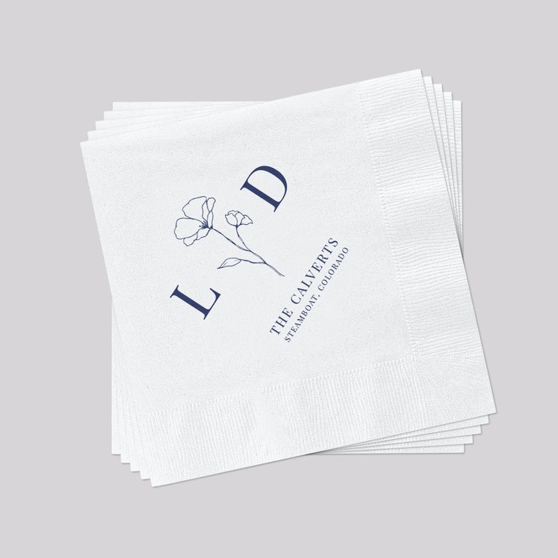 Personalized Wedding Cocktail Napkins Custom Wedding Napkins Etsy