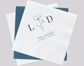 Personalized Wedding Cocktail Napkins, Custom Wedding Napkins, Wedding Decor